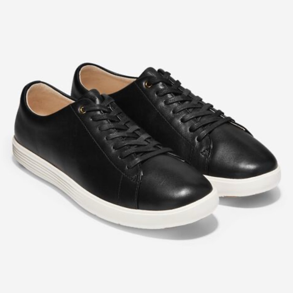 Cole Haan Women’s Grand Crosscourt Sneakers Black Leather Sz US 8.5 EU 39 NIB